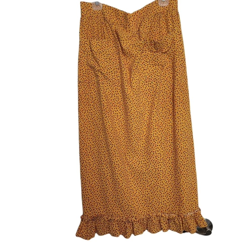 Vintage orange cottagecore floral print half full length apron Hand Made